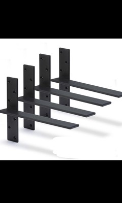 Floating Shelf Bracket 3/8'' Thick Heavy Duty Shelf Brackets 4 Pack Free Hangi...