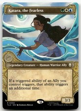 mtg katara promo card Magic The Gathering - Avatar The Last Airbender where X is the number of tapped artifacts and/or creatures you control. Aang and Katara (borderless)