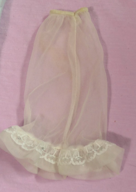 Vintage Barbie Clothes - Superstar Era Barbie 9595 Sleek Dress White Slip - VHTF