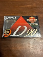 TDK D90 5 Pack New Sealed Blank Audio Cassette Tapes High Output