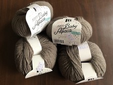 Lion Brand 100 Baby Alpaca Yarn 127H TAUPE Lot of 4