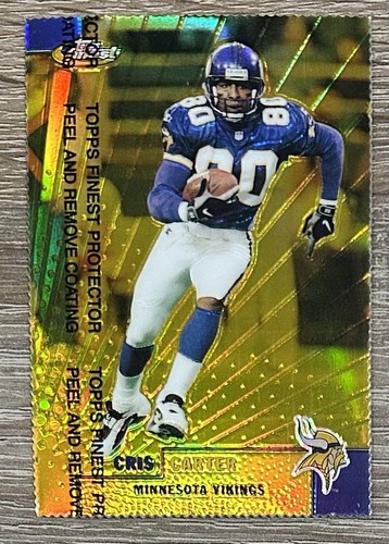 1999 Topps Finest #24 Cris Carter Gold Refractor w/protective seal #69/100