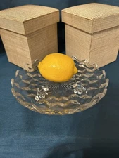 American Fostoria 3 Footed Tidbit Dish, Candy Bowl - 7” •scallop Turned Up Edge