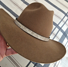 Genuine Sea Snake Snakeskin Cowboy/ Cowgirl Hatband w Suede Leather Lace Ties 01