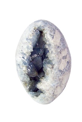 BUTW  celeste egg lapidary geode display 5 1/4'' X 3 1/2'' specimen 0879R abef