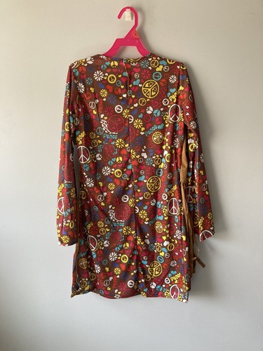 Peace and Love Hippie Child Costume Groove 60's Girl L 10-12 - Picture 5 of 7