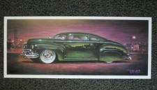 Out of Print Signed Keith WEESNER 1948 FORD Chop Top Kustom vtg Lead Sled oop 
