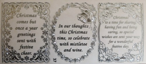 Double Embossed Clear Christmas Verses PEEL OFF STICKERS 3 Verses No. 37 - Picture 3 of 3