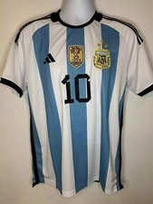 2023  Argentina #10 Messi 3 STAR Home Authentic IV5786 Players Version!