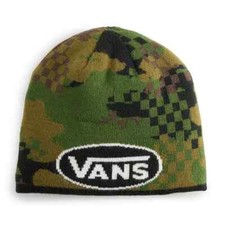Vans Kids Skoval Green Multi Camo Reversible Beanie Hat VN000B6PCMA - NWT