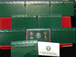 8 Set LOT of 1998-S U.S. Proof Sets ORIGINAL