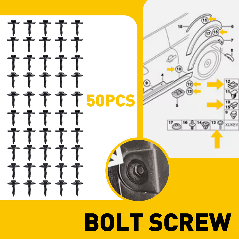 8mm 50X Bumper Car Clips Auto Hole Metal Rivets Fastener Fender Push Pin NEW