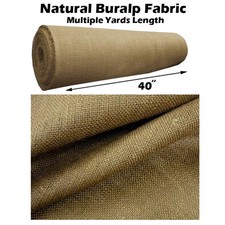 Mybecca 10 OZ BURLAP PREMIUM NATURAL VINTAGE JUTE FABRIC 40" W UPHOLSTERY