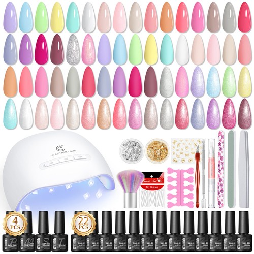 Gel Nail Polish Kit with UV LED Nail Lamp Dryer Manicure Tool Kit Nail Salon Set - Picture 26 of 30