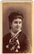 Antique CDV Circa 1880s A.m. Anderson Black Gorgeous Lady In Dress Haverhill