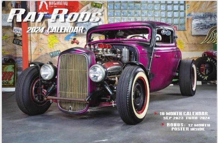 2024 RAT RODS WALL CALENDAR ford chevy dodge chrysler mopar gift rockabilly  | eBay