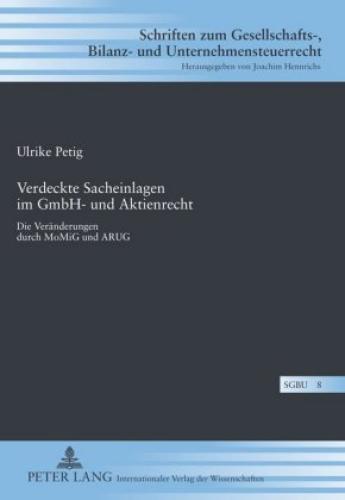 Thumbnail - Verdeckte Sacheinlagen Gmbh- Und Aktienrecht Die Veränderungen Durch