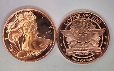 2012 .999 Fine Copper 1 oz Coin One AVDP Ounce Varied Designs