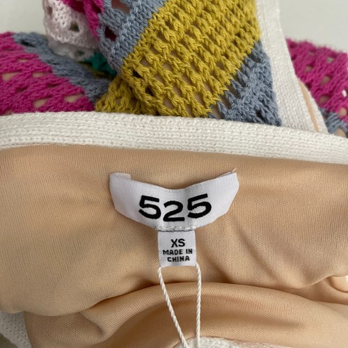 525 America Dress Women's XS Crochet Lined Sleeveless Boho Colorful Knit NWT - Picture 9 of 11