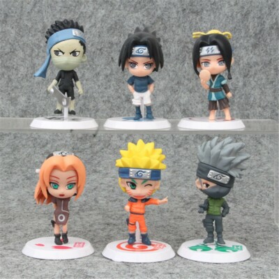 6pcs Anime Uzumaki Naruto Kakashi Cute Mini Figures Toys Birthday