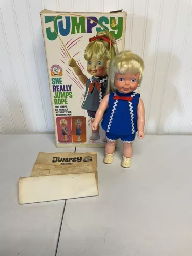 Vintage 1969 Rare REMCO JUMPSY DOLL SHE REALLY JUMPS ROPE - UNTESTED NO ROPE