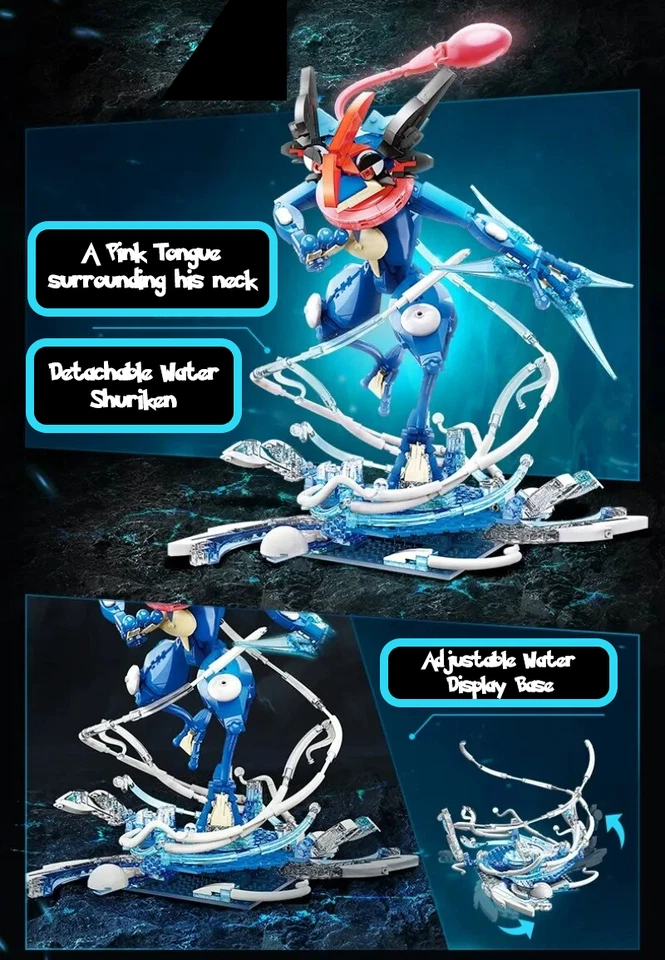 ✅ Official Pokémon LARGE 16" Ash Greninja Building Blocks Set Creative Toy NEW - Image 4 of 4