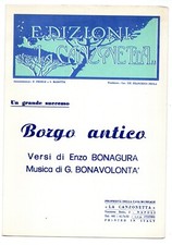 Spartito musicale Borgo antico linea melodica e accordi con testo