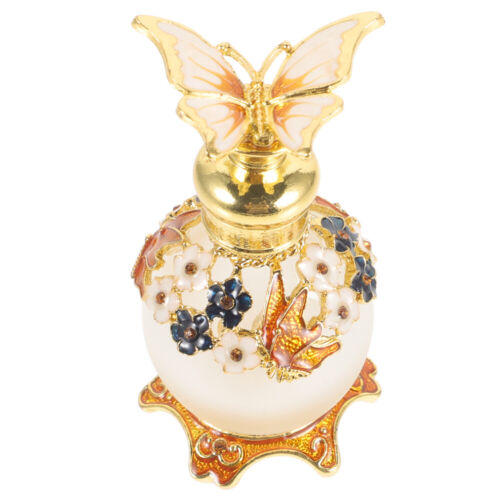 Vintage Butterfly Crystal Mini Jeweled Glass Perfume Bottle for Fragrance-KG - Afbeelding 1 van 17
