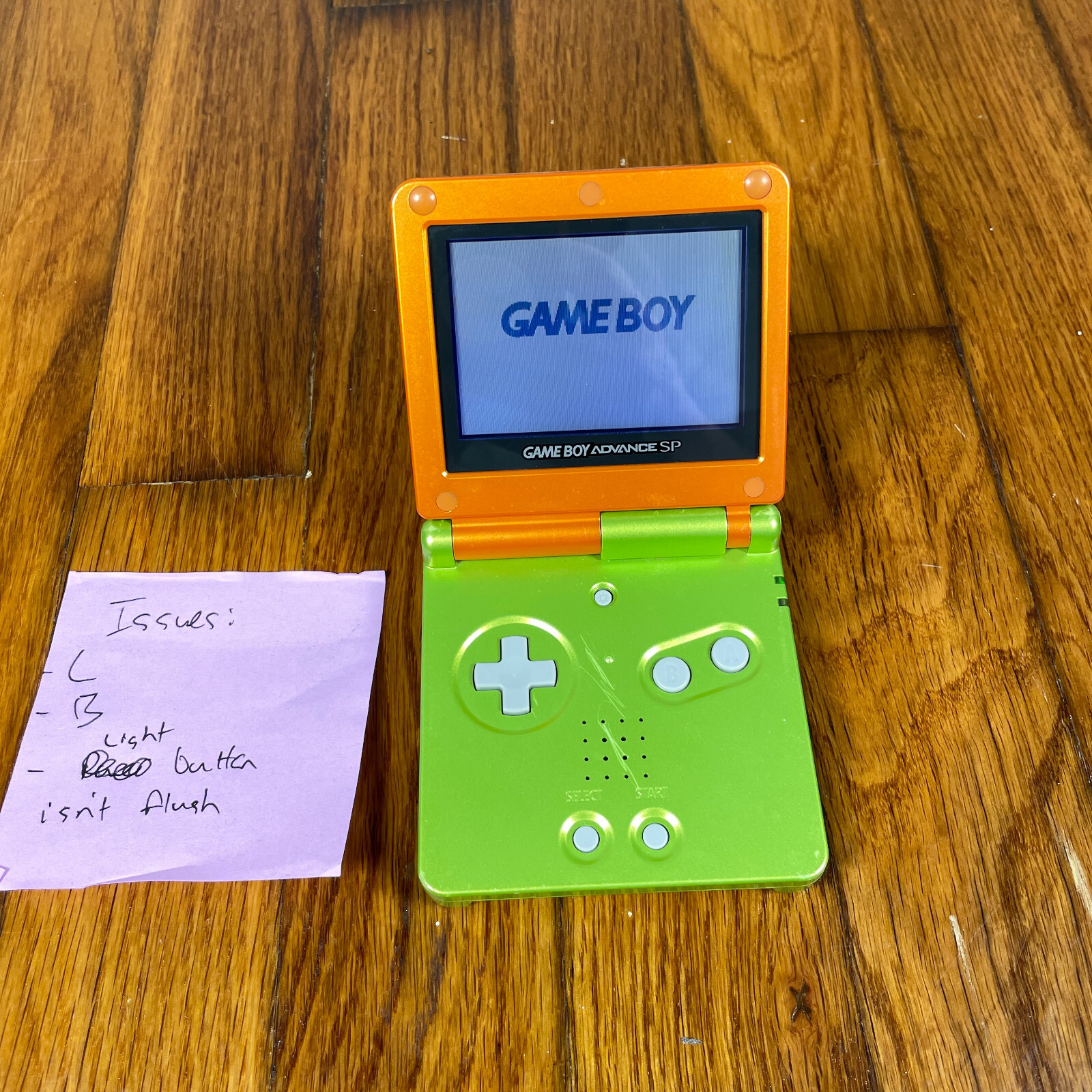 Nintendo Game Boy Advance SP GBA SP Lime Green Orange