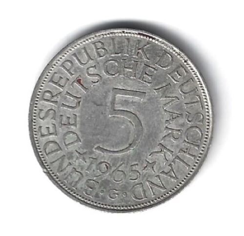 Sammlermünze 5 Deutsche Mark von 1965 aus Silber (625) - Picture 1 of 2