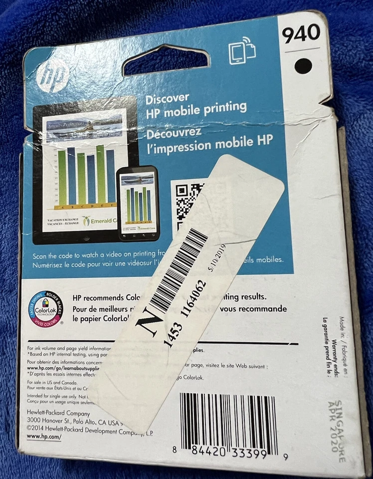 Novo cartucho de impressora de tinta preta HP 940 Office Jet Pro C4902AN opção 140 genuíno - Imagem 3 de 4