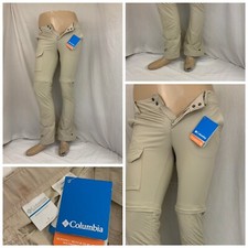 Columbia Pants 4 Brown Convretible 100 Nylon Hiking NWT YGI P1-805