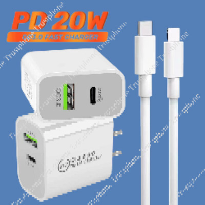 20W Fast Charger PD USB C To USB C Cord Type C Power Adapter For iPhone 15 16Pro