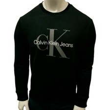 NWT CALVIN KLEIN MSRP 65.99 MEN'S BLACK CREW NECK LONG SLEEVE SWEATSHIRT SIZE L