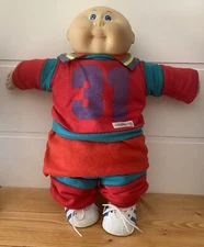 Vintage 1985 Cabbage Patch Bald Blue Eye Boy W/ Clothes