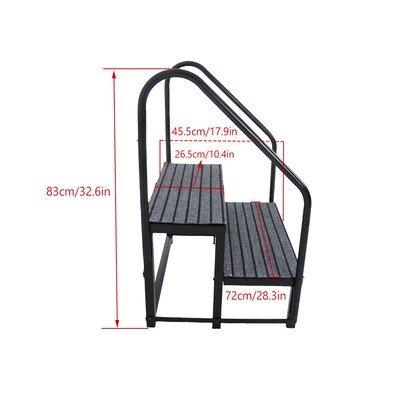 Mobile Home & RV Stairs With Handrail - 3-Step Anti-Slip Portable Steps, 440 Lb Capacity, Rust-Resistant