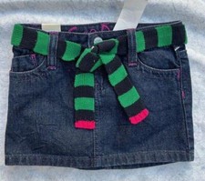 NWT Gap Kids Boarding School Dark Demin Mini Skirt Removeable Belt 5 5R Regular