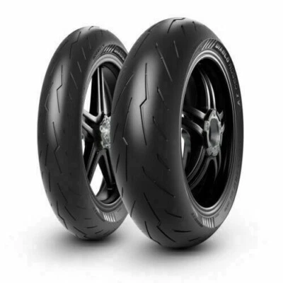 COPPIA GOMME PIRELLI DIABLO ROSSO 4 IV 120 70 17 58W ZR 180 55 17 73W + VALVOLE