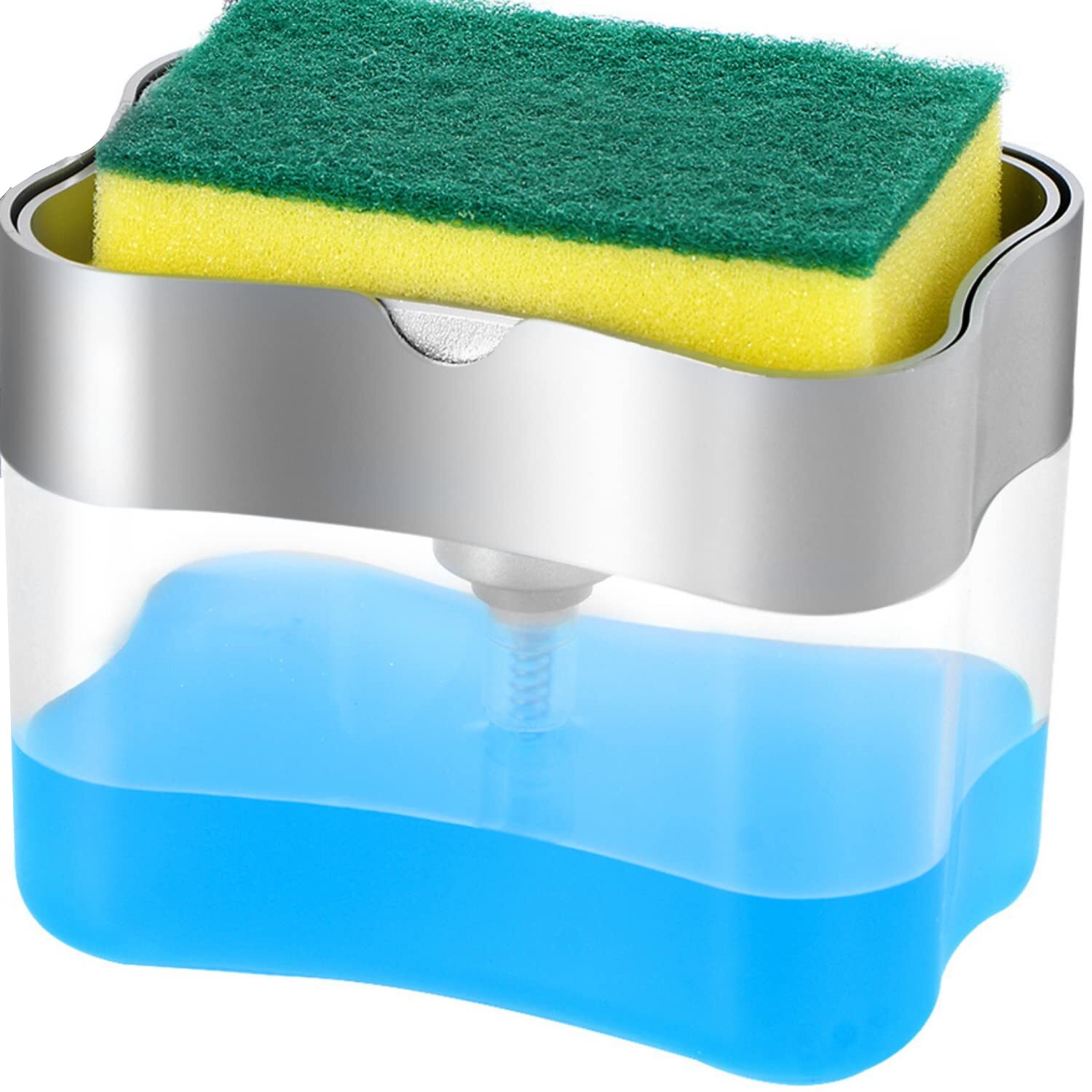 Kitchen Sink Soap Dispenser with Built-in Sponge Holder-image