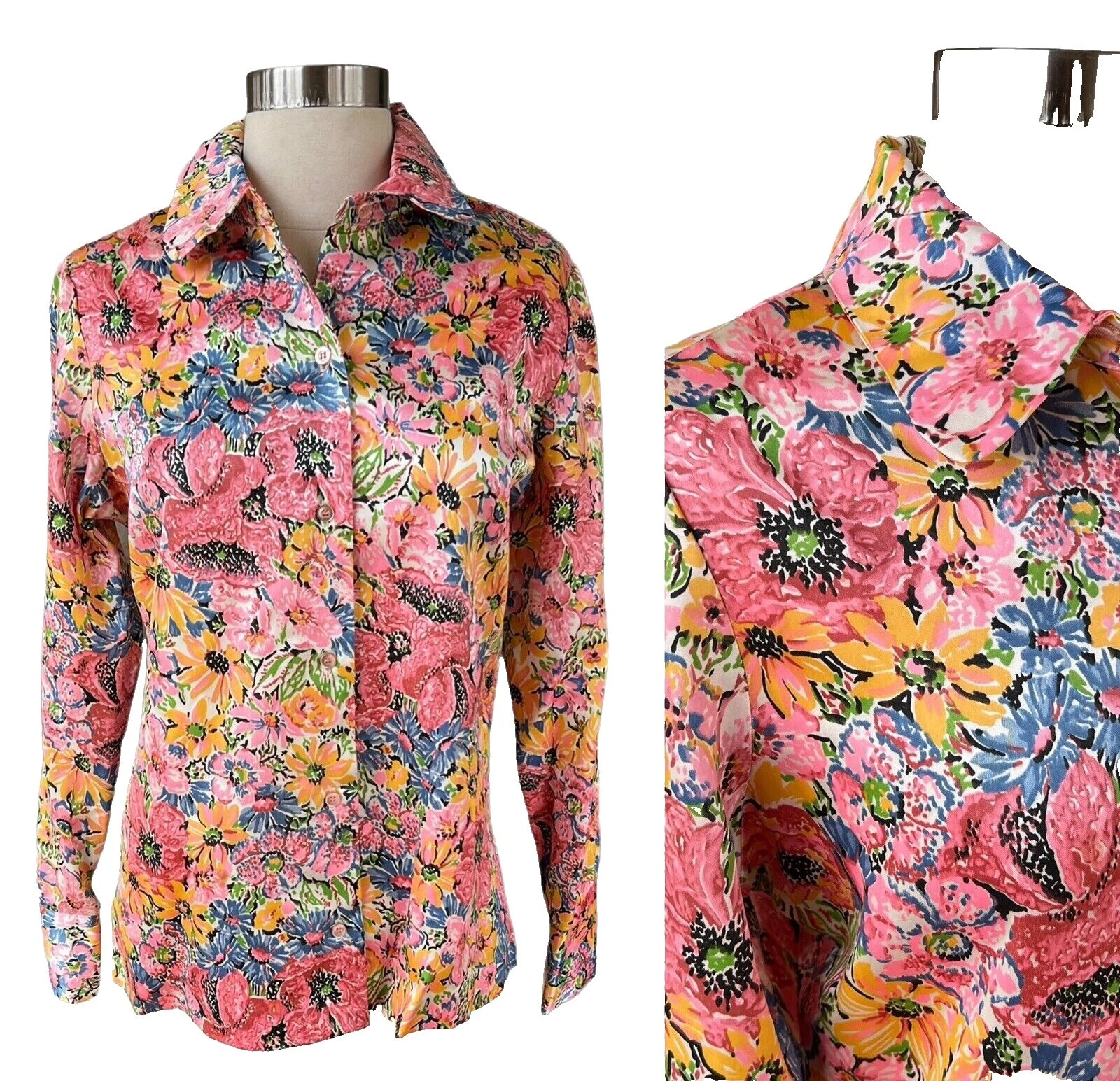 Mod/Gogo Top acetato Vintage para Mujeres