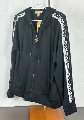 Michael Kors Mujer Logo Cinta Cremallera Sudadera con Capucha/Chaqueta Negra XL Nueva Con Etiqueta $195 - Imagen 4 de 19