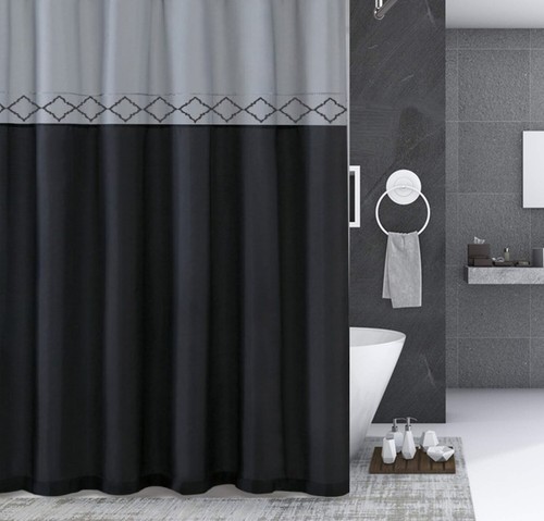 1PC NEW BATHROOM BATH FABRIC SHOWER CURTAIN 70" X 72" WITH HOOKS READY TO HANG - Picture 11 of 25