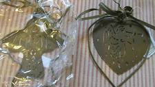 New Set of 7 Wire Angel Xmas Ornaments Folk Art Hearts Dicksons 