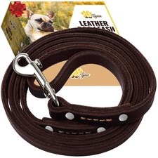 - Premium Leather Dog Leash - 6 ft Heavy-Duty Soft Strong for Small/Medium ...