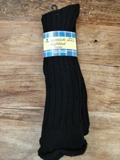 Mens Wool Blend Kilt Hose Socks 1 Pair Thermal Knee High Size 6-11 Black