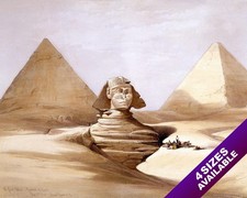 THE GREAT SPHINX  PYRAMIDS OF EGYPT DESERT SAND CANVAS GICLEE ART PRINT