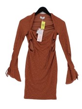 Oh Polly Bodycon Midi Dress M in Brown