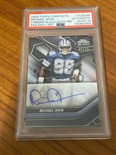 2023 Topps Composite Michael Irvin Chrome Black TCBAMI PSA Authentic Auto 10