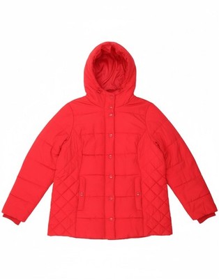 St. John's Bay Damen Oversized Wattierte Jacke mit Kapuze UK 18 XL Rosa DN01
