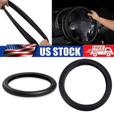 14 Leather Texture Silicone Car Steering Wheel Cover Universal Protector Black